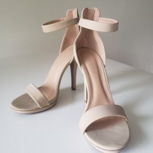 Nude sandal heels